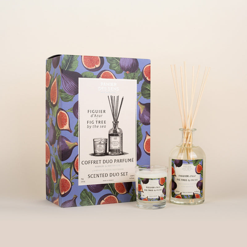 Scented Candle + Fig Fragrance Diffuser Gift Set - France Fig Tree by the Sea