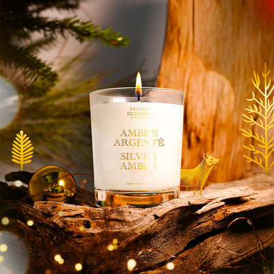 Christmas scented candle - Silver Amber 180g