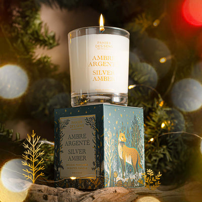 Christmas scented candle - Silver Amber 180g