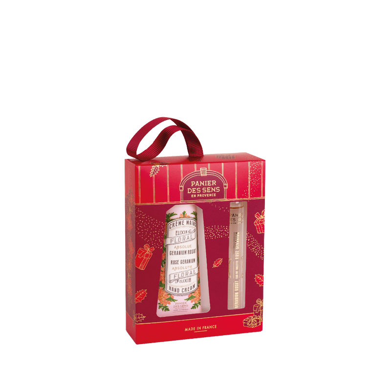 Christmas Duo eau de toilette roll-on and hand cream - Rose Geranium