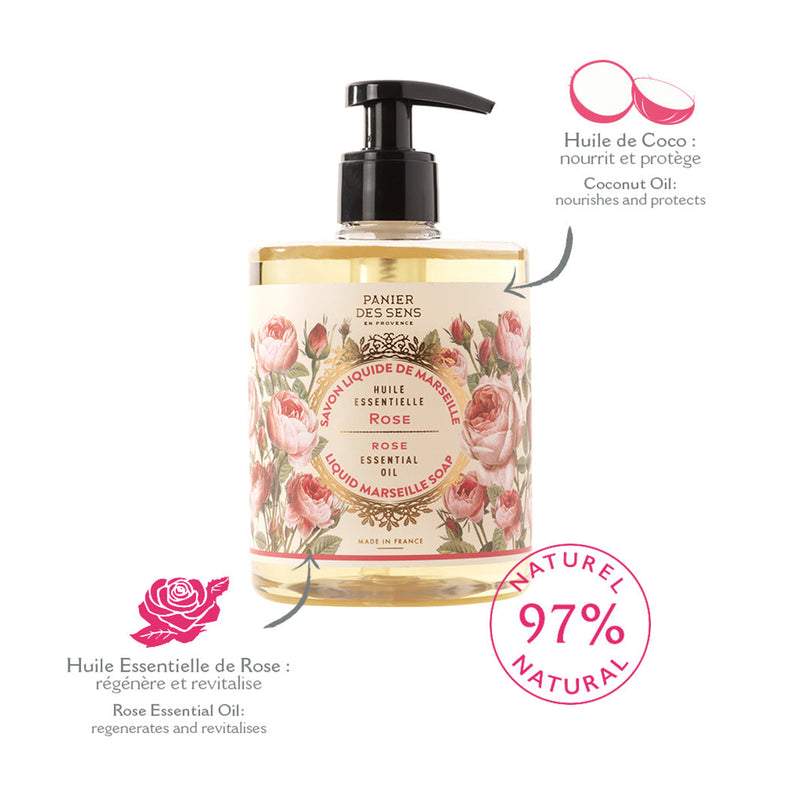 Liquid Marseille soap - Rose savon liquide de Marseille 500ml