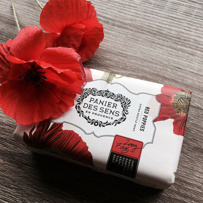 Shea Butter Bar Soap - Red Poppies 200g