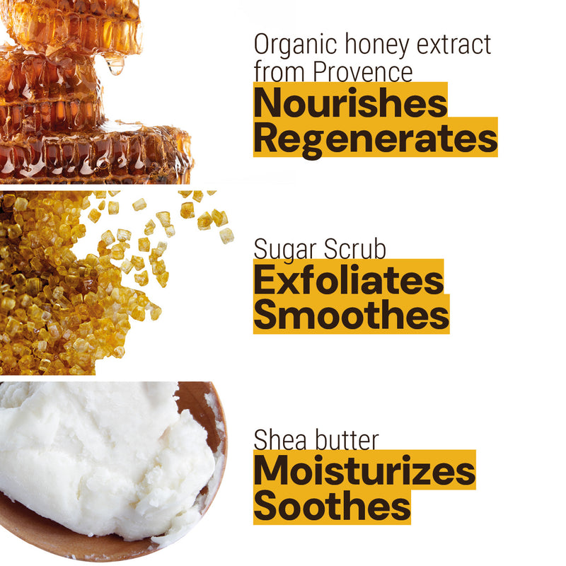 Sugar body scrub - Honey exfoliating scrub for body 300g