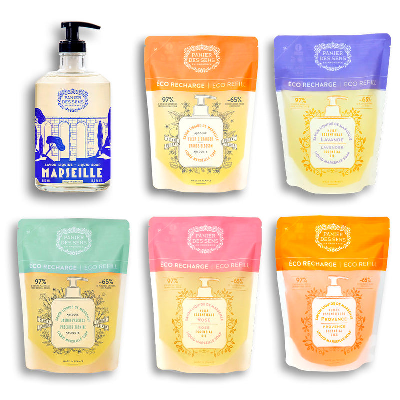 Discovery Pack of Liquid Marseille Soaps - Olive Limited Edition + 5 Refills (6x500ml)